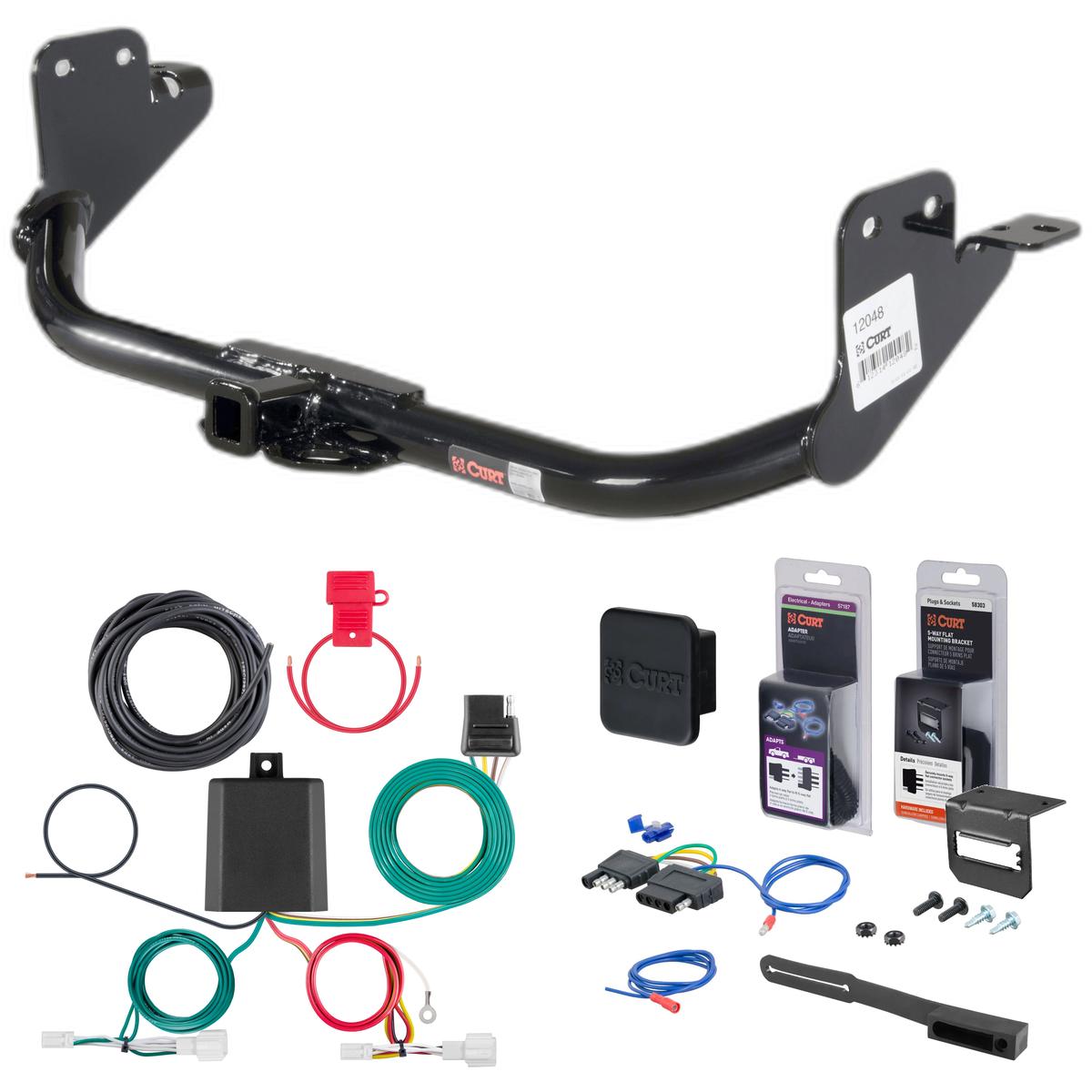 20 - 24 Mitsubishi Outlander Sport Curt 1-1/4" Class 2 Trailer Tow Hitch + 5-Flat Wiring Kit Tow Boat/Utility Trailer with Surge Brakes 12048 thumbnail 0