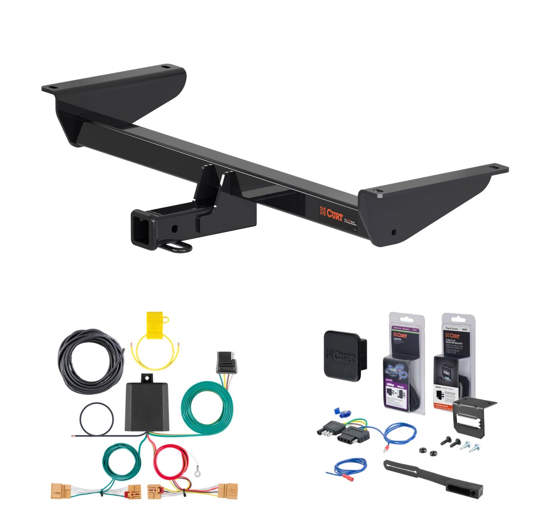 2018 - 2020 Volkswagen Atlas Curt 2" Class 3 Trailer Tow Hitch + 5-Flat Wiring Kit Tow Boat/Utility Trailer with Surge Brakes 13366 thumbnail 0