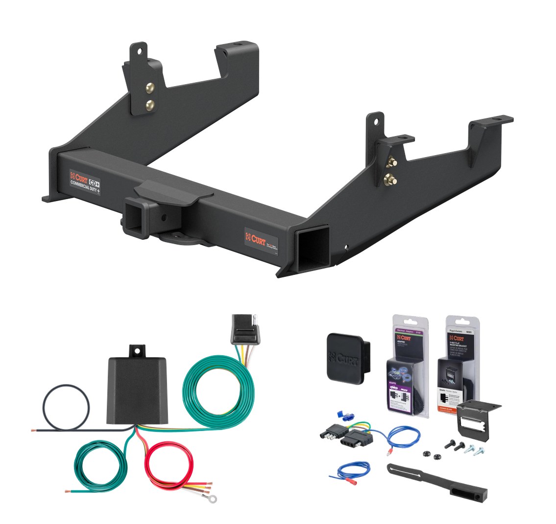 2020 - 2026 GMC Sierra 3500 HD 6' bed, excluding factory receiver, Tommy Gate lift or cab & chassis Curt 2-1/2" Class 5 Trailer Tow Hitch + 5-Flat Wiring Kit Tow Boat/Utility Trailer with Surge Brakes 15010 thumbnail 0