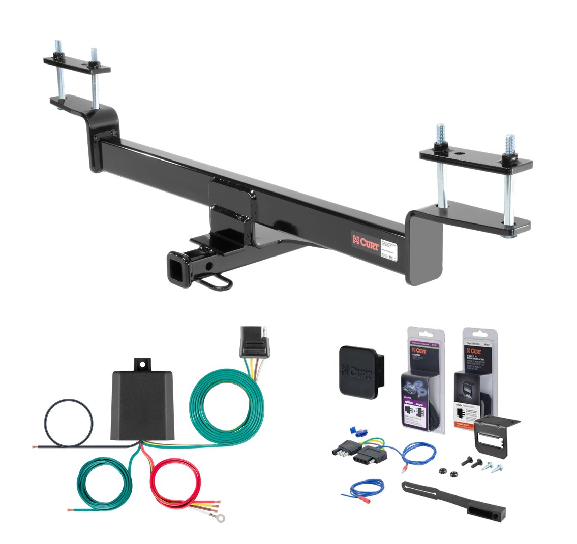 2020 - 2022 Volkswagen Passat Sedan, excluding hands free trunk Curt 1-1/4" Class 1 Trailer Tow Hitch + 5-Flat Wiring Kit Tow Boat/Utility Trailer with Surge Brakes 11234 thumbnail 0
