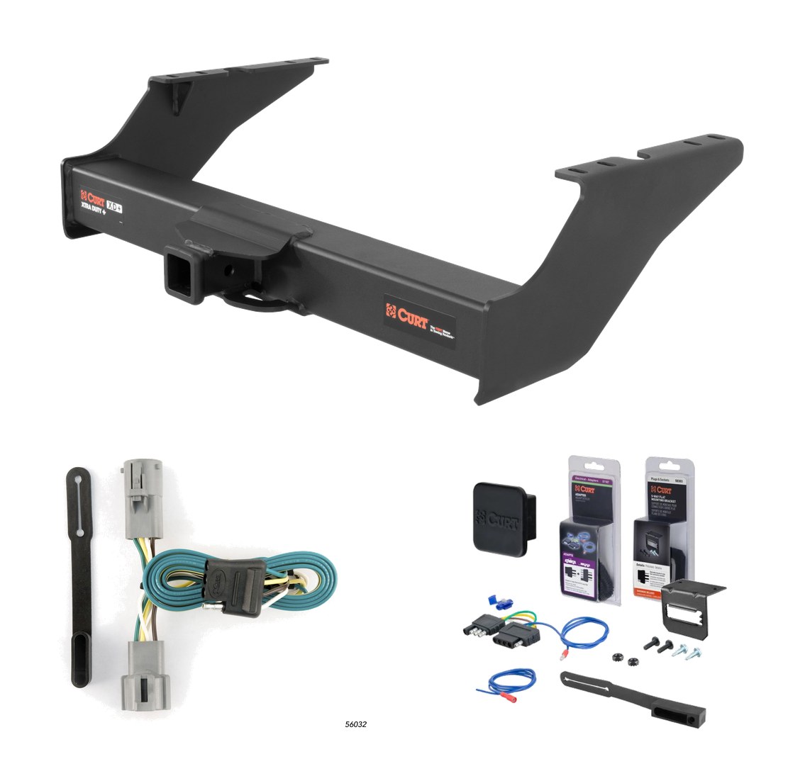 2005 - 2007 Ford F-250 Super Duty Curt 2" Class 5 Trailer Tow Hitch + 5-Flat Wiring Kit Tow Boat/Utility Trailer with Surge Brakes 15410 thumbnail 0