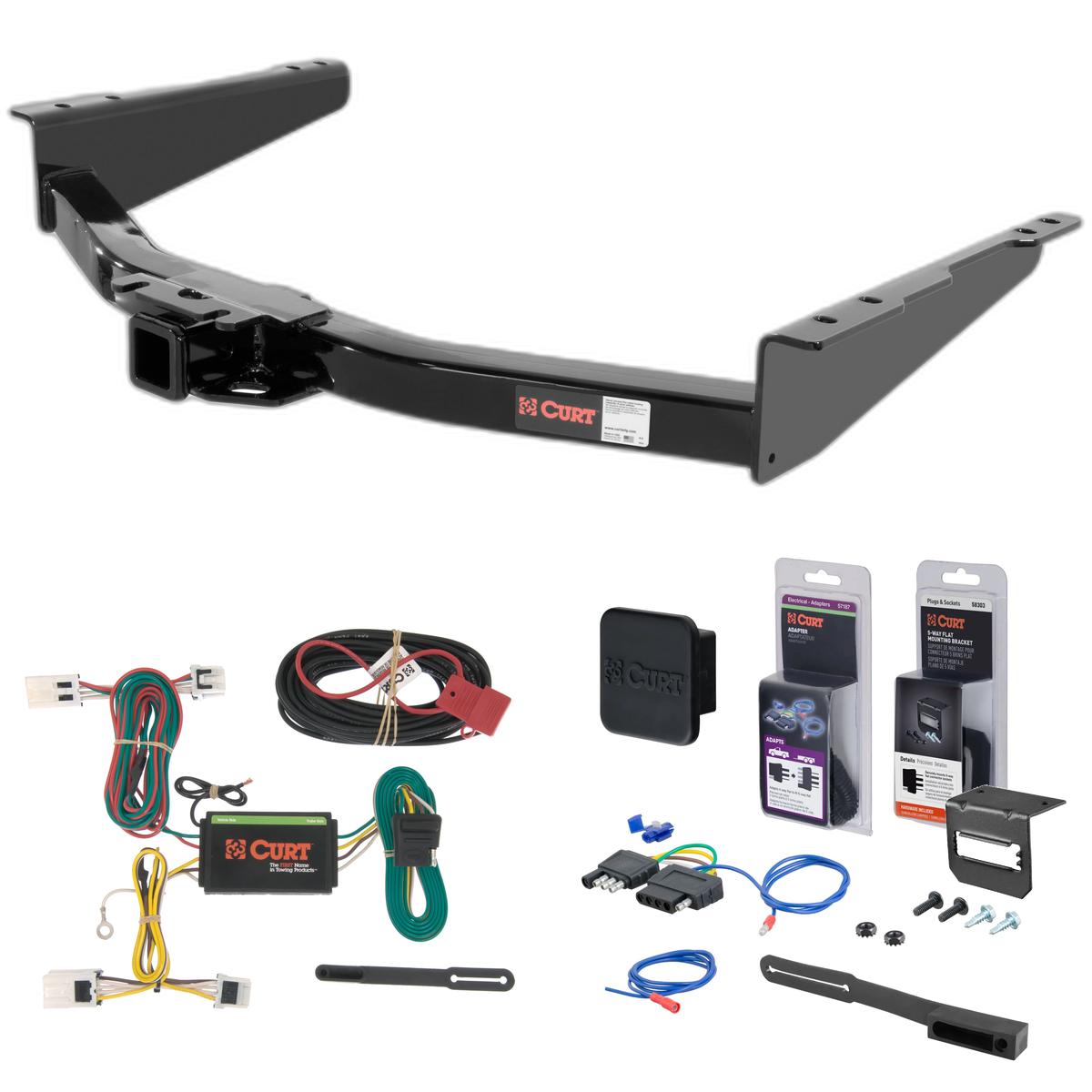 12 - 21 Nissan NV1500 Curt 2" Class 4 Trailer Tow Hitch + 5-Flat Wiring Kit Tow Boat/Utility Trailer with Surge Brakes 14000 thumbnail 0