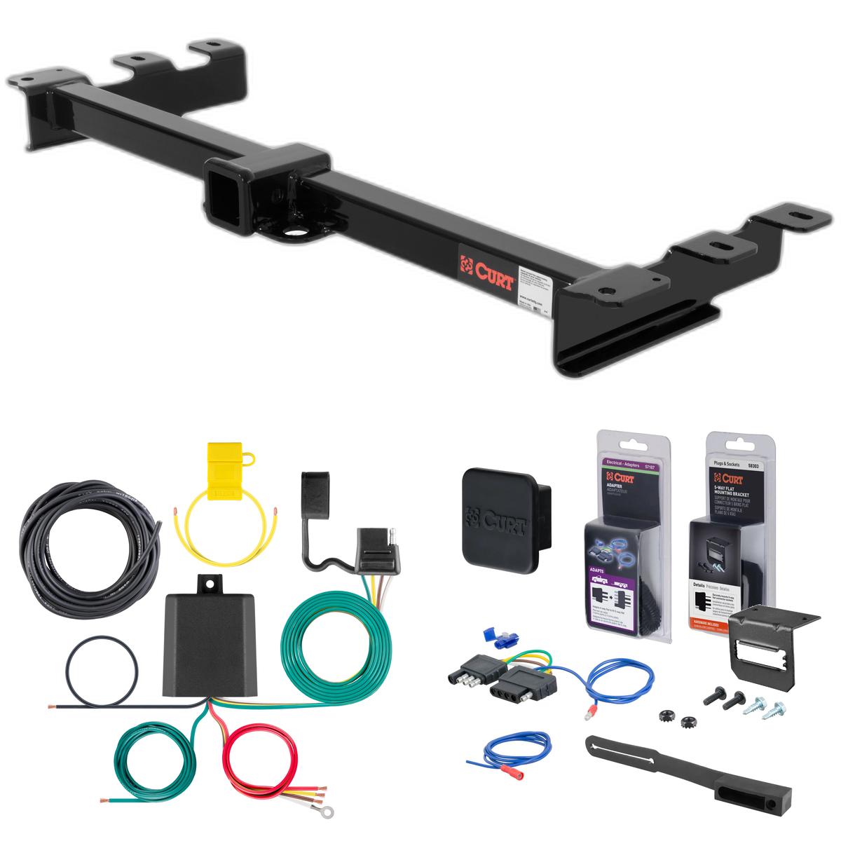 99 - 06 GMC Sierra 1500 With roll pan bumper Curt 2" Class 3 Trailer Tow Hitch + 5-Flat Wiring Kit Tow Boat/Utility Trailer with Surge Brakes 13932 thumbnail 0