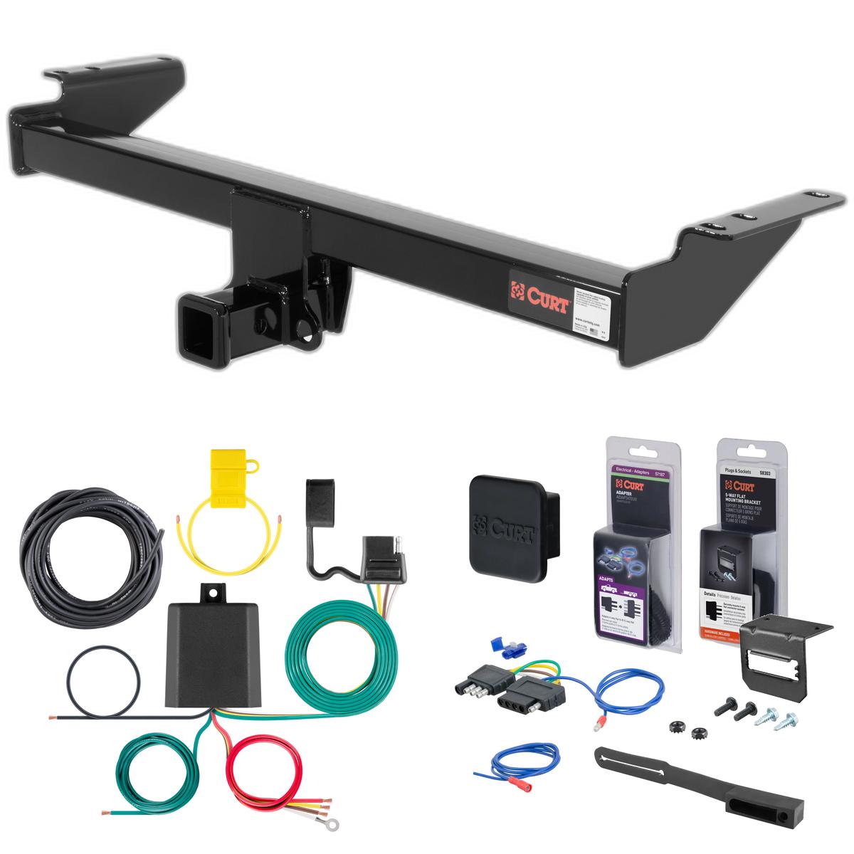 03 - 04 Volvo XC90 Curt 2" Class 3 Trailer Tow Hitch + 5-Flat Wiring Kit Tow Boat/Utility Trailer with Surge Brakes 13559 thumbnail 0