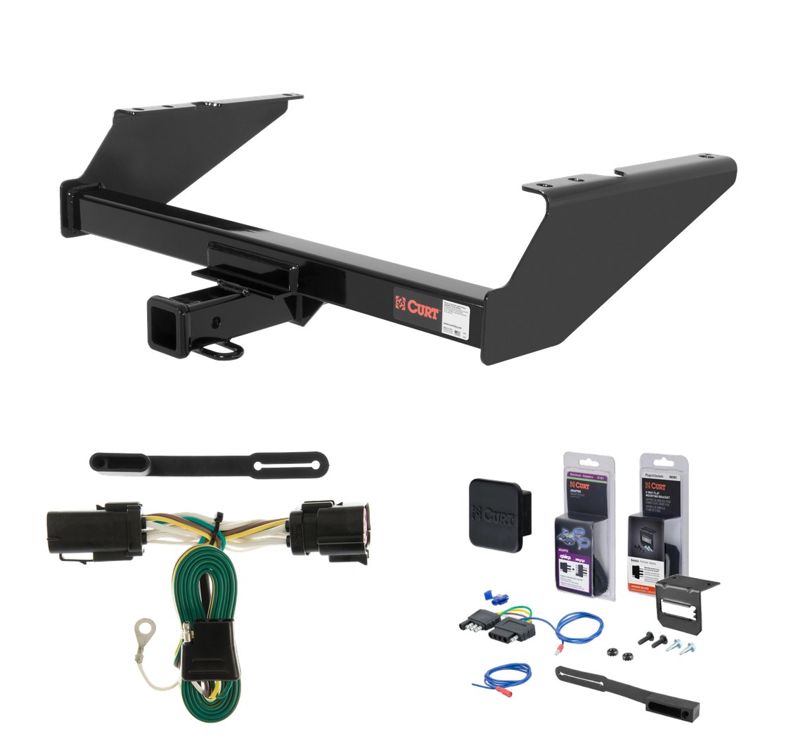 1997 - 1999 Ford F-250LD New body, excluding 20" spare tire Curt 2" Class 3 Trailer Tow Hitch + 5-Flat Wiring Kit Tow Boat/Utility Trailer with Surge Brakes 13038 thumbnail 0