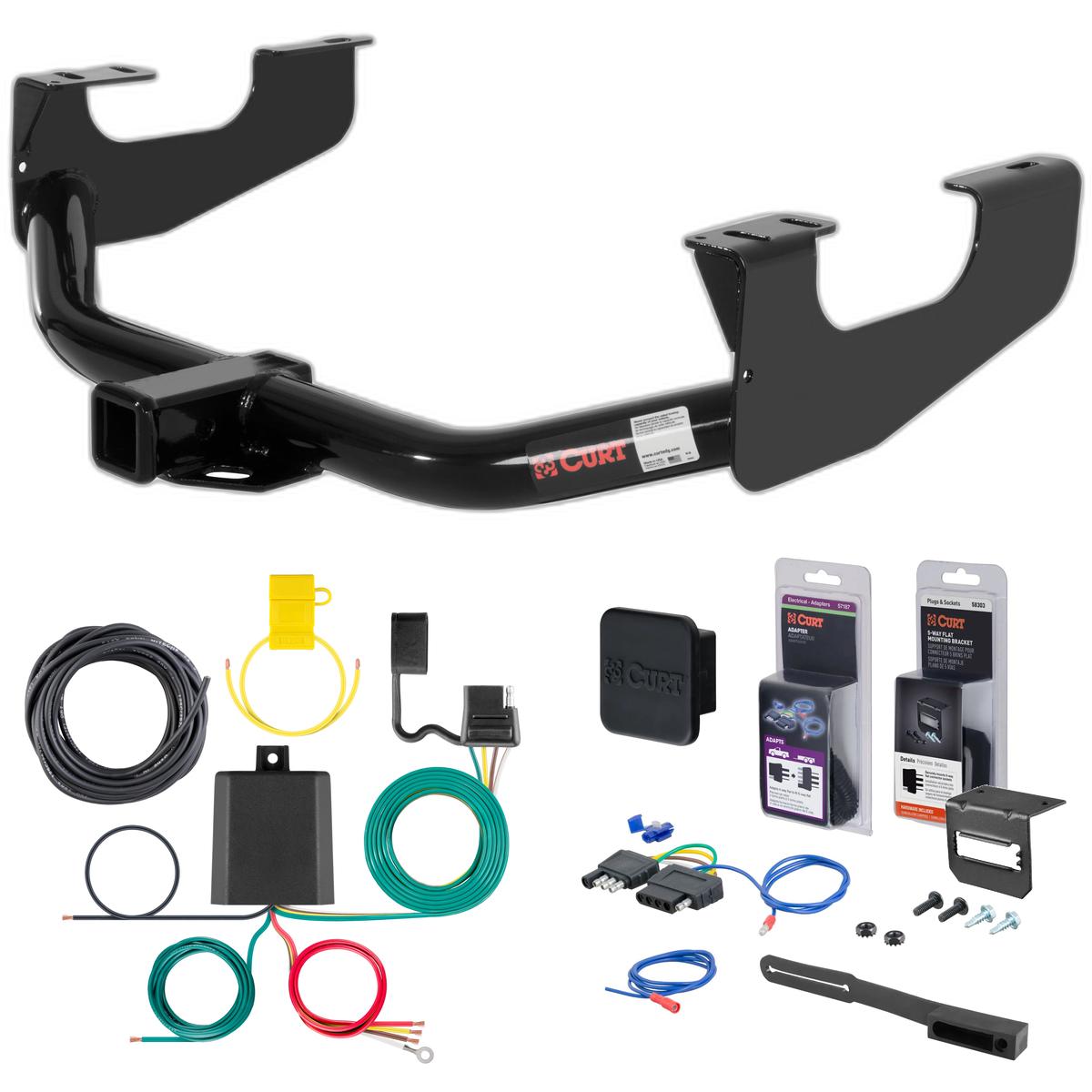 08 - 16 Ford F-250 Super Duty Curt 2" Class 3 Trailer Tow Hitch + 5-Flat Wiring Kit Tow Boat/Utility Trailer with Surge Brakes 13359 thumbnail 0