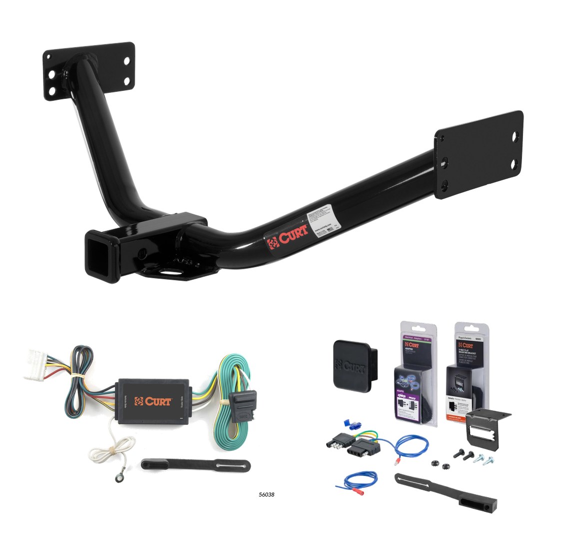 2007 - 2013 Acura MDX Curt 2" Class 3 Trailer Tow Hitch + 5-Flat Wiring Kit Tow Boat/Utility Trailer with Surge Brakes 13354 thumbnail 0
