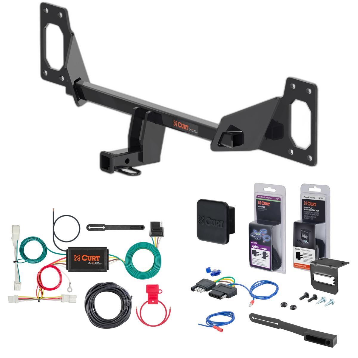 16 - 19 Honda Civic Coupe, excluding center exhaust Curt 1-1/4" Class 1 Trailer Tow Hitch + 5-Flat Wiring Kit Tow Boat/Utility Trailer with Surge Brakes 11591 thumbnail 0