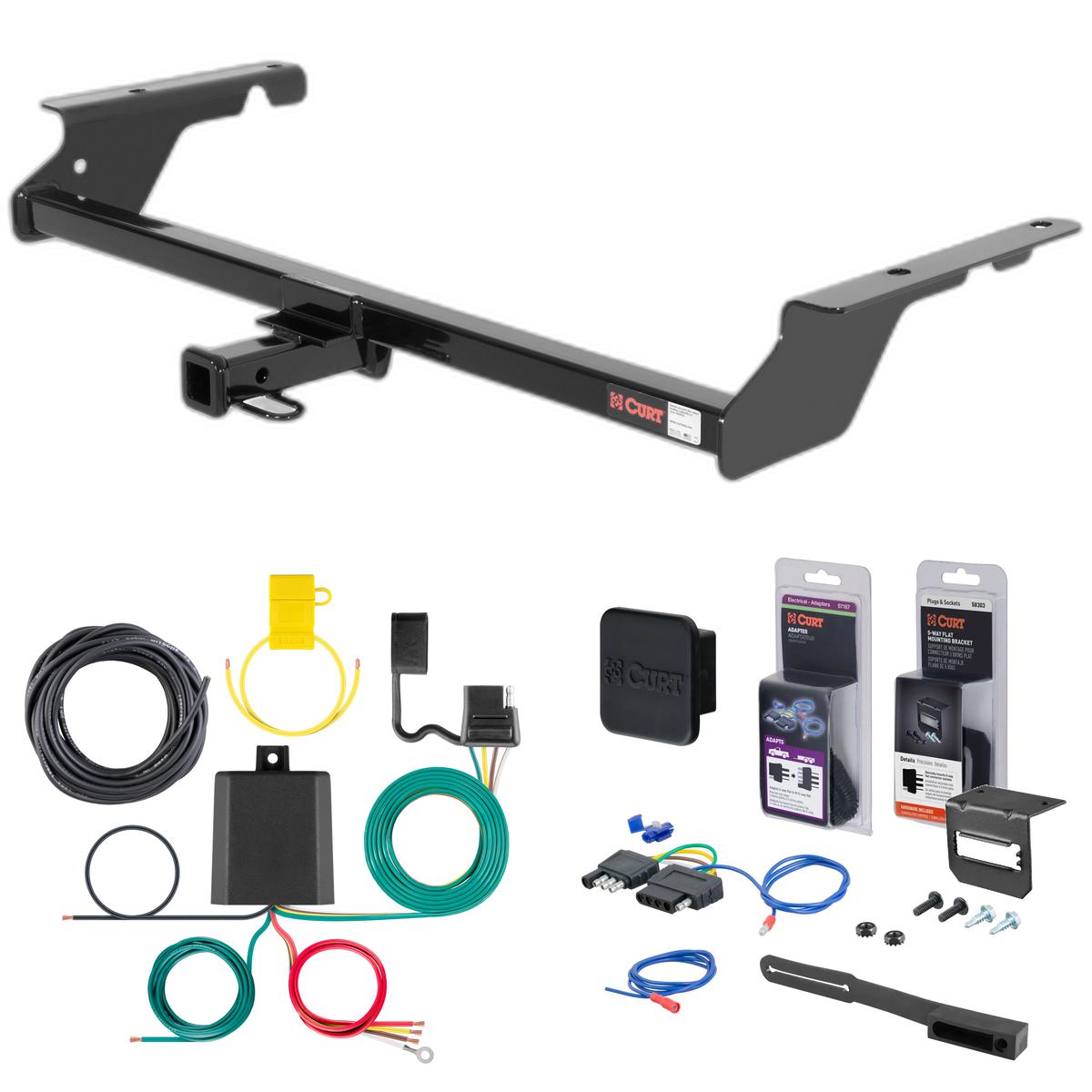 05 - 11 Volvo V50  Curt 1-1/4" Class 1 Trailer Tow Hitch + 5-Flat Wiring Kit Tow Boat/Utility Trailer with Surge Brakes 11438 thumbnail 0