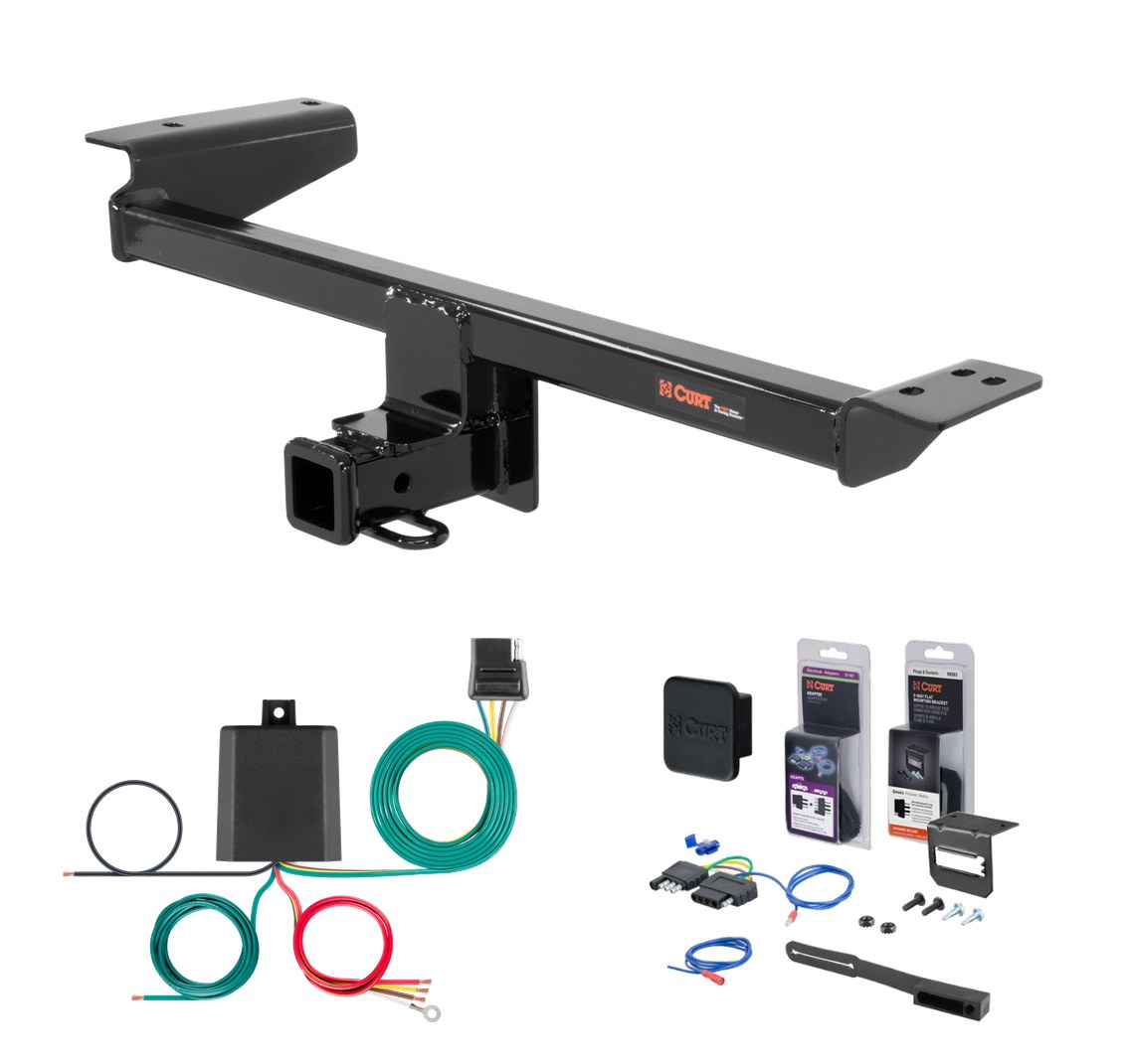 2015 - 2019 Land Rover Range Rover Evoque Excluding convertible Curt 2" Class 3 Trailer Tow Hitch + 5-Flat Wiring Kit Tow Boat/Utility Trailer with Surge Brakes 13128 thumbnail 0