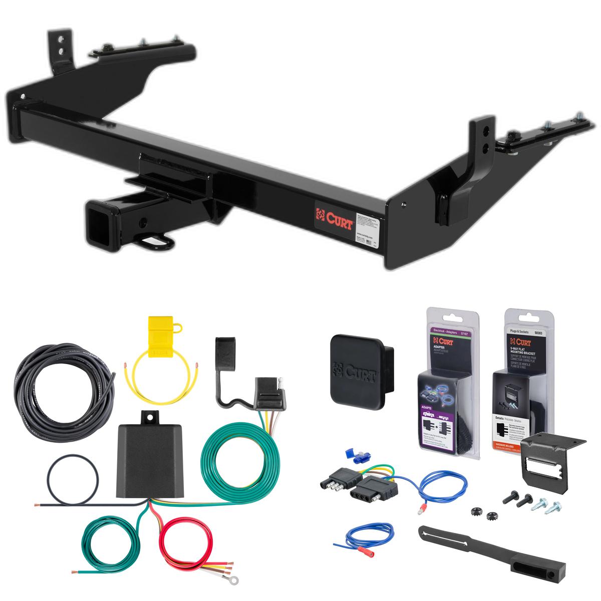 2004 Nissan Frontier Long bed Curt 2" Class 3 Trailer Tow Hitch + 5-Flat Wiring Kit Tow Boat/Utility Trailer with Surge Brakes 13842 thumbnail 0