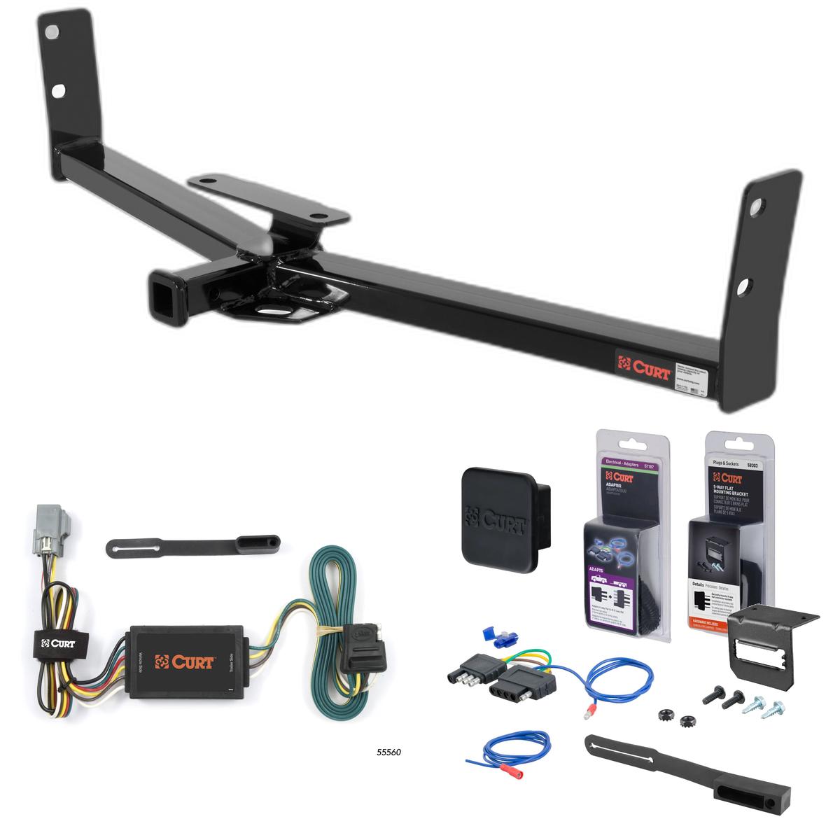 2006 Pontiac Torrent Curt 1-1/4" Class 2 Trailer Tow Hitch + 5-Flat Wiring Kit Tow Boat/Utility Trailer with Surge Brakes 12291 thumbnail 0