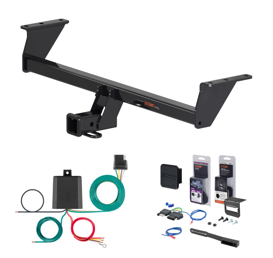 2017 - 2023 Nissan Qashqai Curt 2" Class 3 Trailer Tow Hitch + 5-Flat Wiring Kit Tow Boat/Utility Trailer with Surge Brakes 13377 thumbnail 0