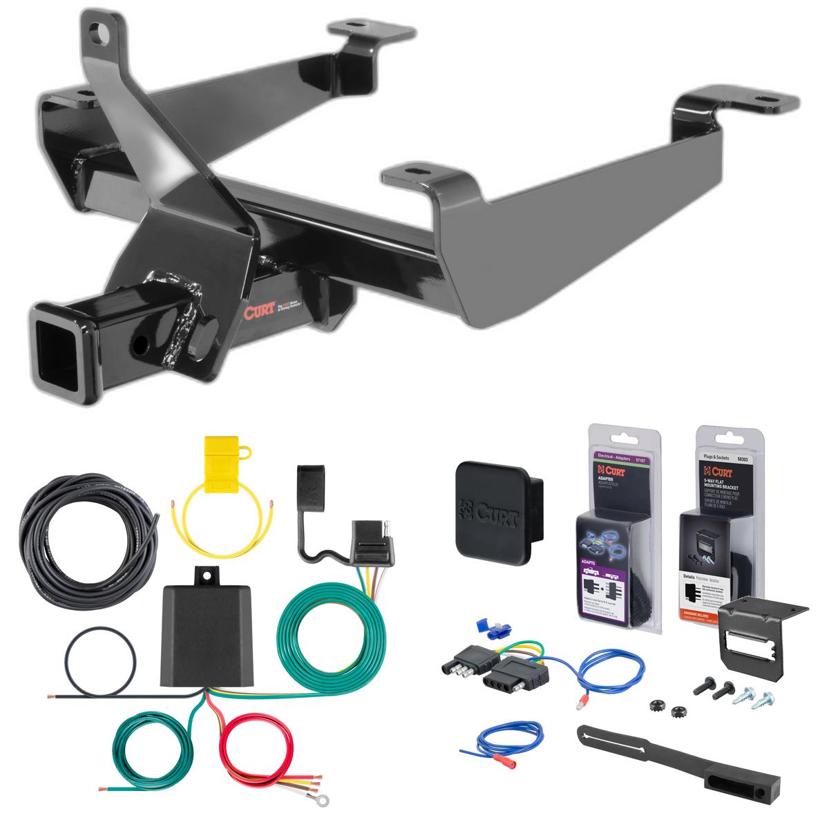 2014 Land Rover Range Rover Sport Excluding hybrid Curt 2" Class 3 Trailer Tow Hitch + 5-Flat Wiring Kit Tow Boat/Utility Trailer with Surge Brakes 13243 thumbnail 0