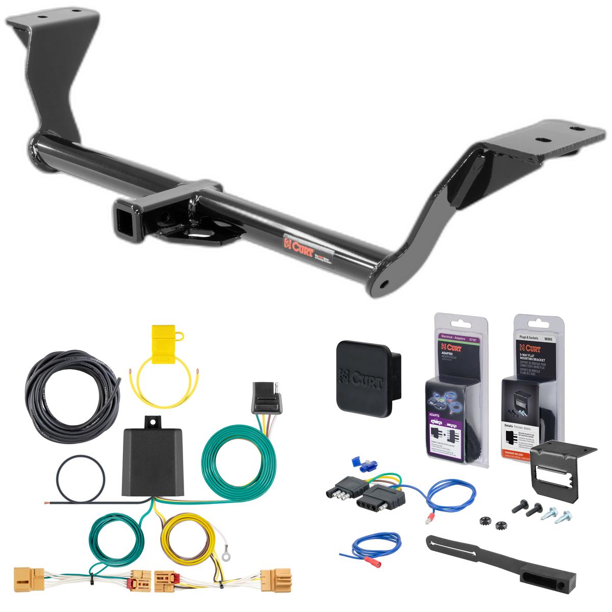 18 - 20 Volkswagen GTI Curt 1-1/4" Class 1 Trailer Tow Hitch + 5-Flat Wiring Kit Tow Boat/Utility Trailer with Surge Brakes 11412 thumbnail 0