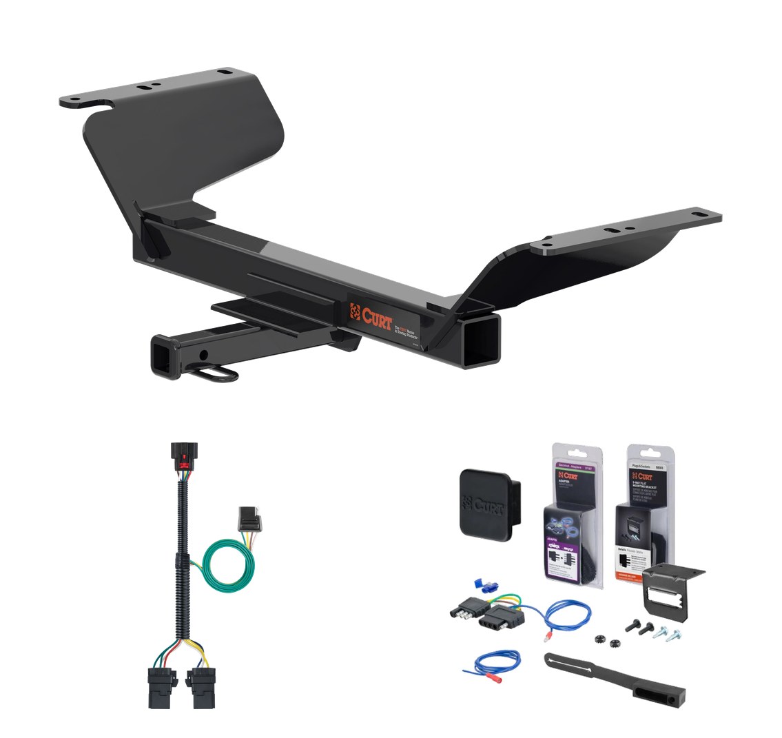 2018 - 2024 GMC Terrain Excluding diesel Curt 1-1/4" Class 2 Trailer Tow Hitch + 5-Flat Wiring Kit Tow Boat/Utility Trailer with Surge Brakes 12201 thumbnail 0