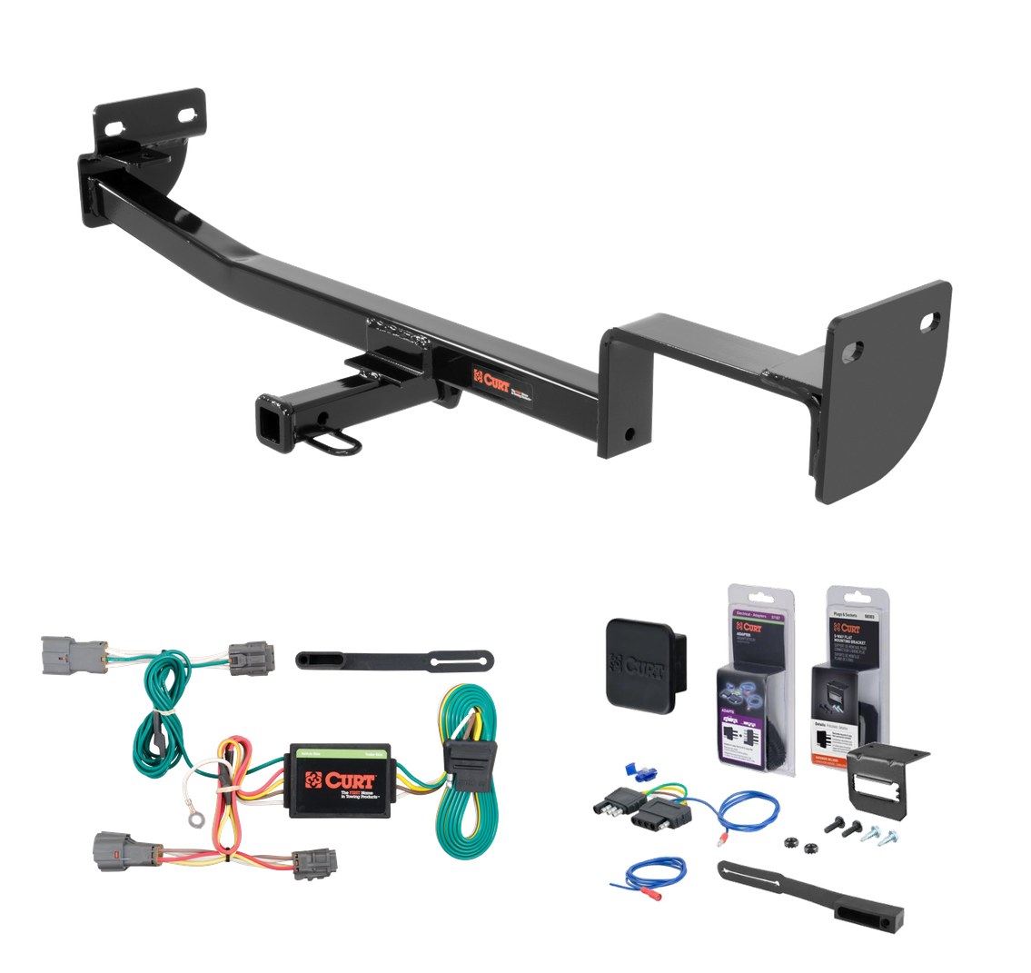 2014 - 2019 Kia Soul w/o LED Tailights Curt 1-1/4" Class 1 Trailer Tow Hitch + 5-Flat Wiring Kit Tow Boat/Utility Trailer with Surge Brakes 11419 thumbnail 0