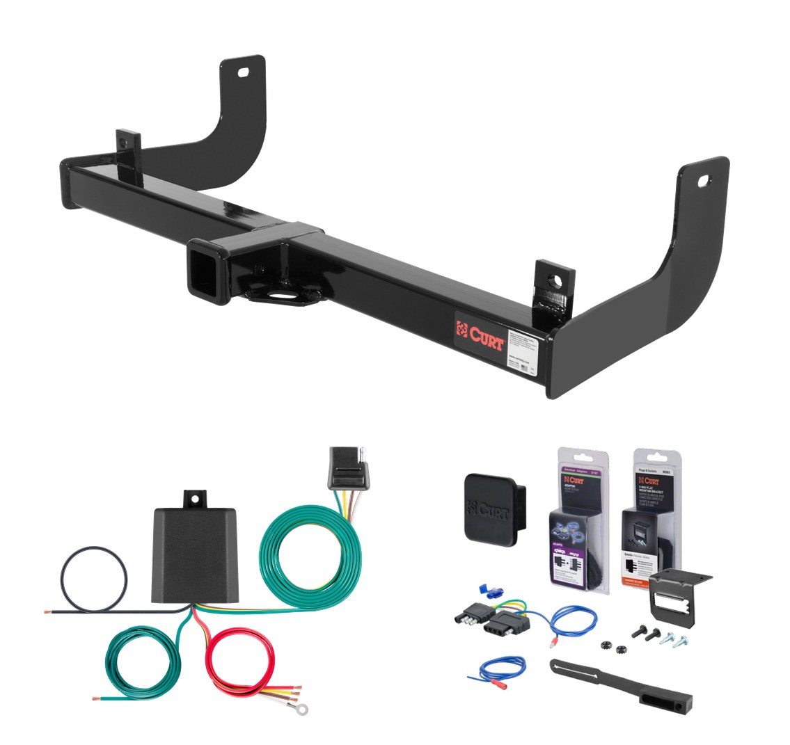 2009 Ford F-150 Excluding factory receiver Curt 2" Class 3 Trailer Tow Hitch + 5-Flat Wiring Kit Tow Boat/Utility Trailer with Surge Brakes 13368 thumbnail 0