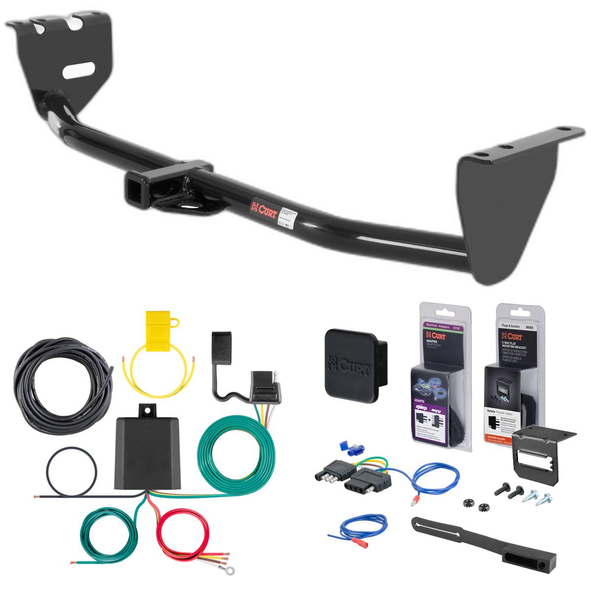 03 - 07 Volvo XC70  Curt 1-1/4" Class 2 Trailer Tow Hitch + 5-Flat Wiring Kit Tow Boat/Utility Trailer with Surge Brakes 12318 thumbnail 0