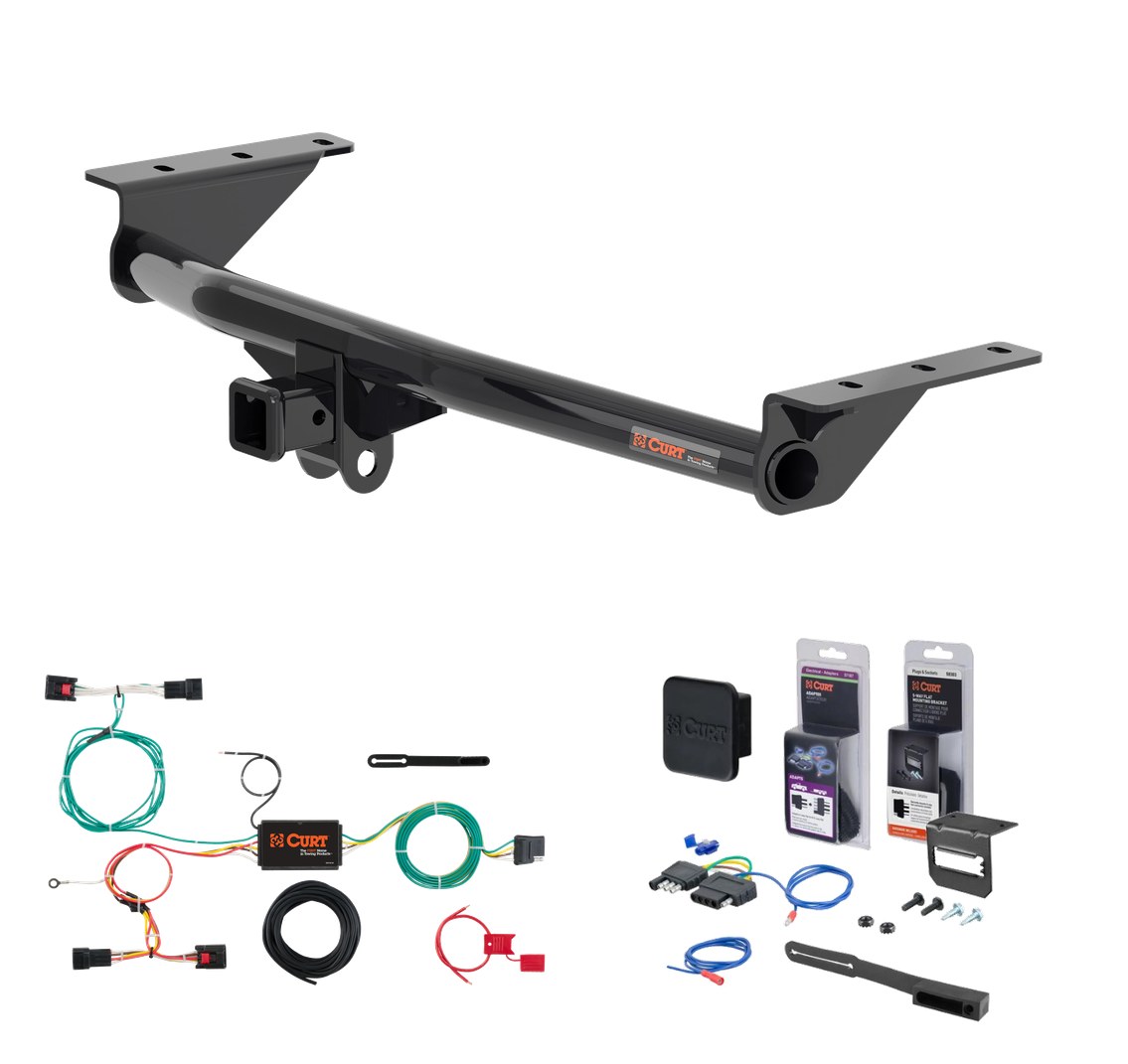 2015 - 2019 Land Rover Discovery Sport Excluding 5+2 seating Curt 2" Class 3 Trailer Tow Hitch + 5-Flat Wiring Kit Tow Boat/Utility Trailer with Surge Brakes 13396 thumbnail 0