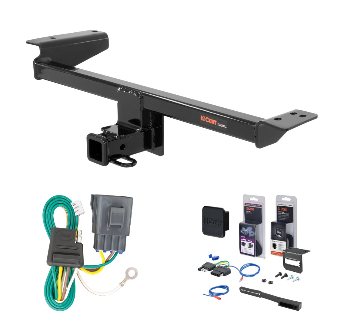 2012 - 2014 Land Rover Range Rover Evoque Excluding convertible Curt 2" Class 3 Trailer Tow Hitch + 5-Flat Wiring Kit Tow Boat/Utility Trailer with Surge Brakes 13128 thumbnail 0