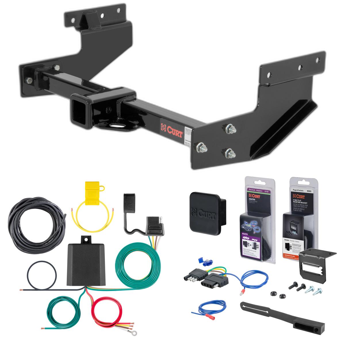 93 - 94 Volkswagen Transporter Curt 2" Class 3 Trailer Tow Hitch + 5-Flat Wiring Kit Tow Boat/Utility Trailer with Surge Brakes 13217 thumbnail 0