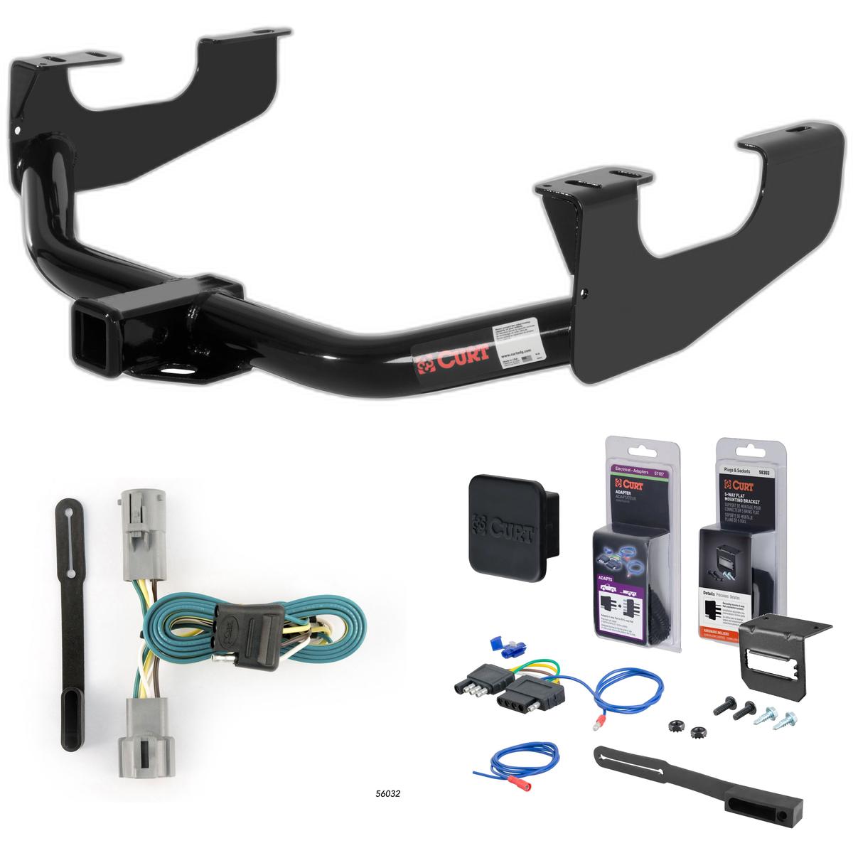 05 - 07 Ford F-350 Super Duty Excluding cab & chassis Curt 2" Class 3 Trailer Tow Hitch + 5-Flat Wiring Kit Tow Boat/Utility Trailer with Surge Brakes 13359 thumbnail 0