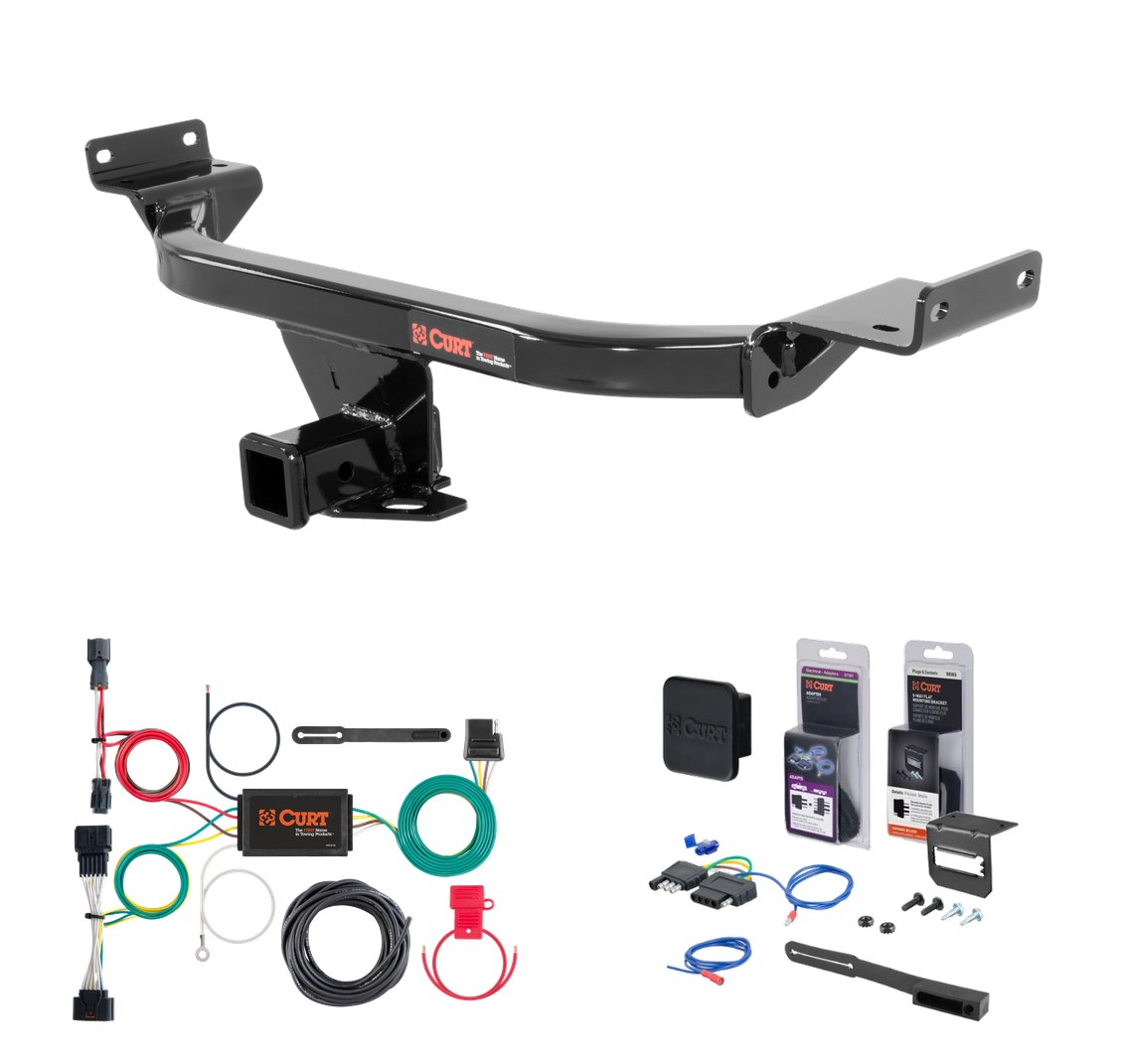 2017 - 2022 Kia Sportage Curt 2" Class 3 Trailer Tow Hitch + 5-Flat Wiring Kit Tow Boat/Utility Trailer with Surge Brakes 13281 thumbnail 0