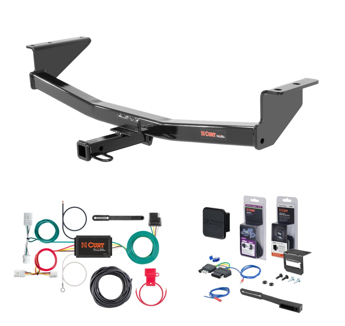 2008 - 2020 Nissan Rogue Excluding Krom Curt 1-1/4" Class 2 Trailer Tow Hitch + 5-Flat Wiring Kit Tow Boat/Utility Trailer with Surge Brakes 12122 thumbnail 0