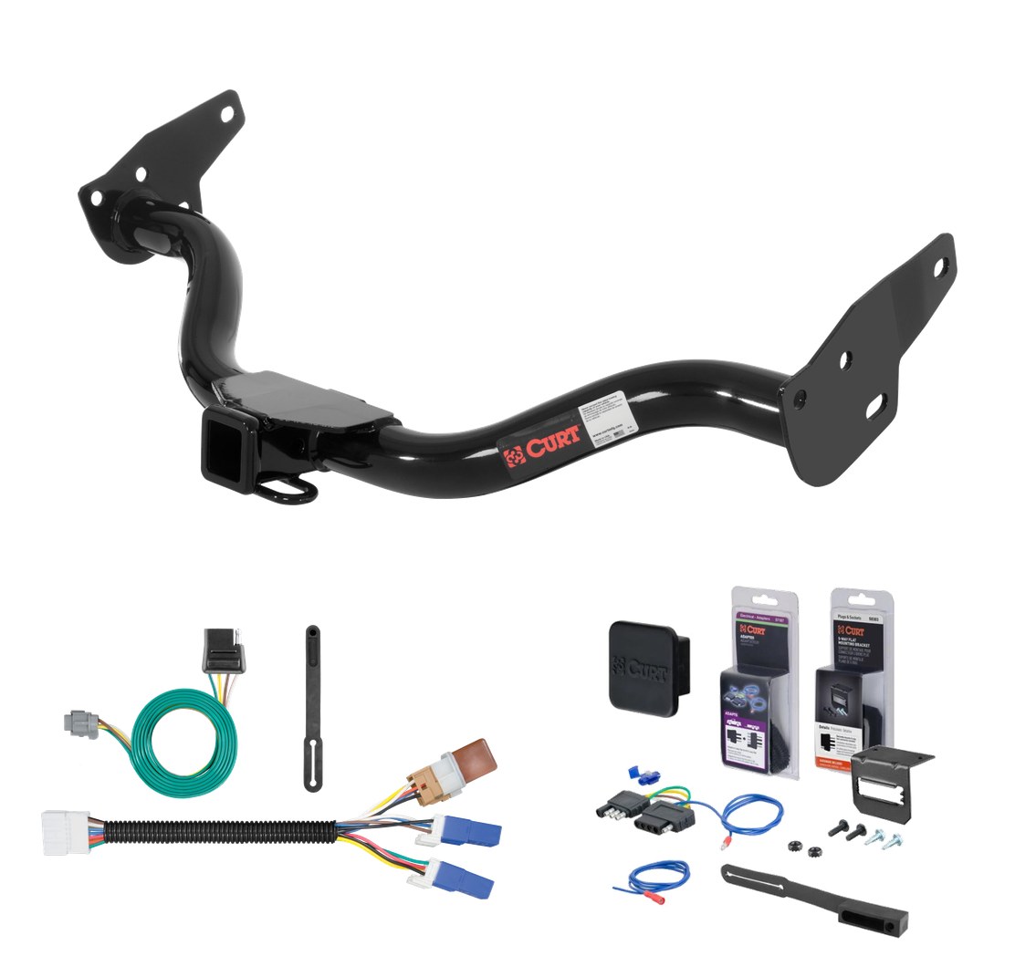 2005 - 2015 Nissan Xterra Curt 2" Class 3 Trailer Tow Hitch + 5-Flat Wiring Kit Tow Boat/Utility Trailer with Surge Brakes 13514-1 thumbnail 0