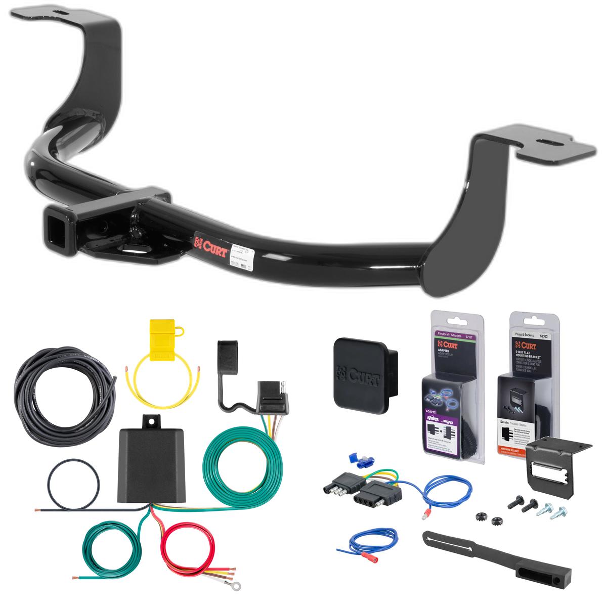 08 - 10 Honda Accord Coupe Curt 1-1/4" Class 1 Trailer Tow Hitch + 5-Flat Wiring Kit Tow Boat/Utility Trailer with Surge Brakes 11085 thumbnail 0