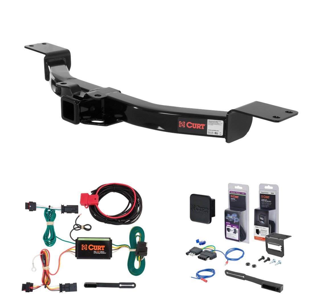 2013 - 2017 Chevrolet Traverse Curt 2" Class 3 Trailer Tow Hitch + 5-Flat Wiring Kit Tow Boat/Utility Trailer with Surge Brakes 13424 thumbnail 0