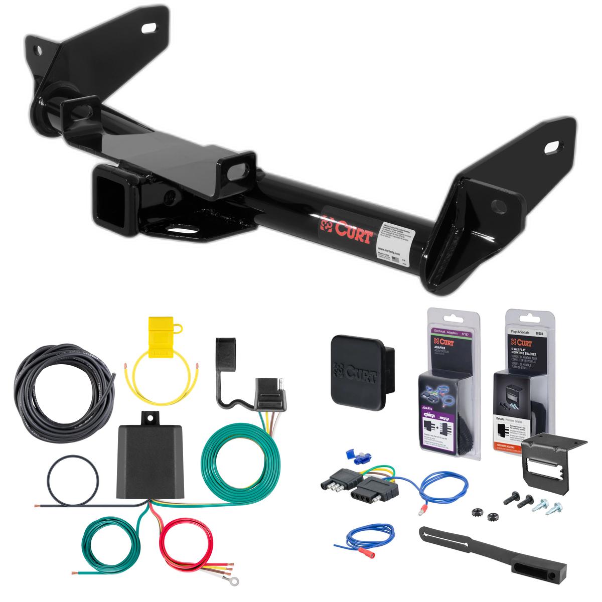06 - 08 Ford F-150 Excluding factory receiver (built after 8/5/05) Curt 2" Class 3 Trailer Tow Hitch + 5-Flat Wiring Kit Tow Boat/Utility Trailer with Surge Brakes 13365 thumbnail 0