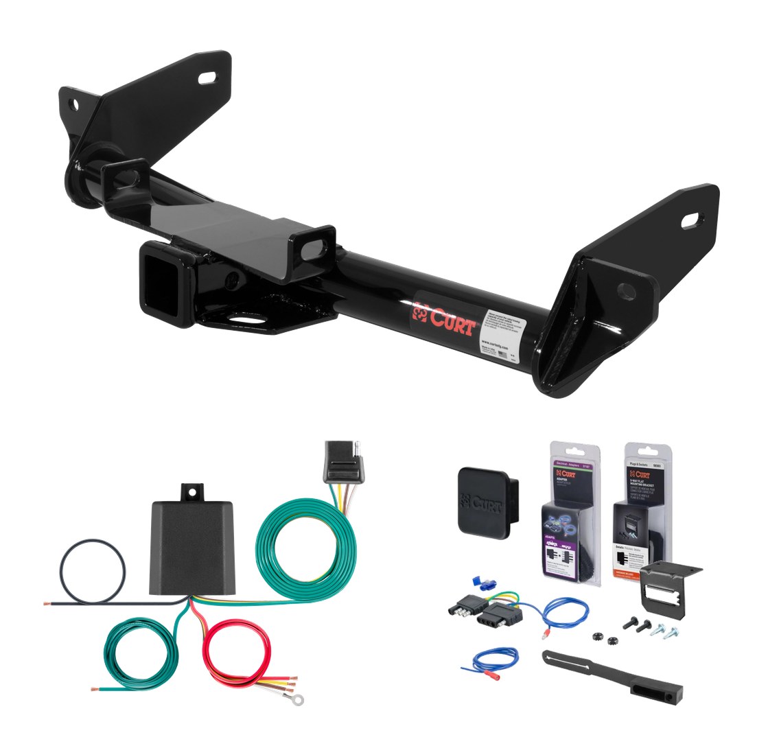 2006 - 2008 Ford F-150 Excluding factory receiver (built after 8/5/05) Curt 2" Class 3 Trailer Tow Hitch + 5-Flat Wiring Kit Tow Boat/Utility Trailer with Surge Brakes 13365 thumbnail 0