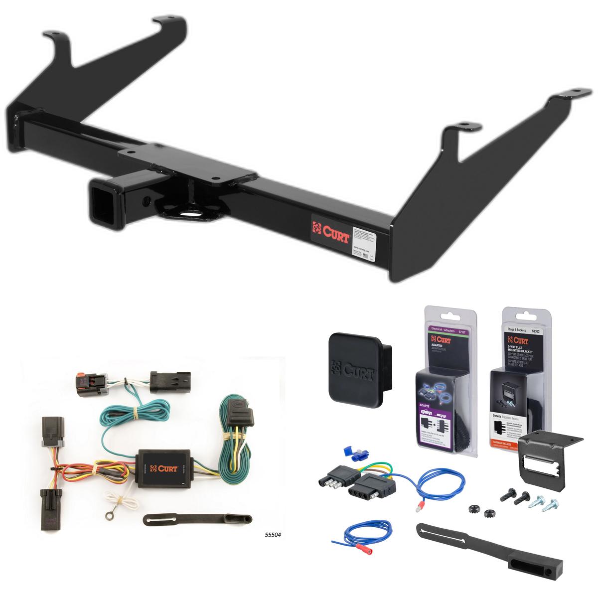 2002 Dodge Ram 1500 6' bed only (built before 11/02) Curt 2" Class 3 Trailer Tow Hitch + 5-Flat Wiring Kit Tow Boat/Utility Trailer with Surge Brakes 13320 thumbnail 0