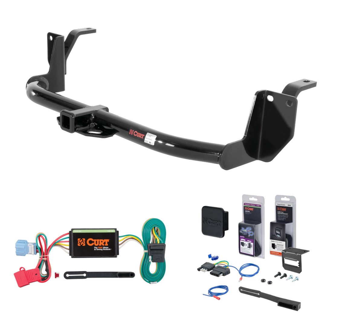 2010 - 2011 Honda Accord Crosstour Curt 1-1/4" Class 1 Trailer Tow Hitch + 5-Flat Wiring Kit Tow Boat/Utility Trailer with Surge Brakes 11002 thumbnail 0