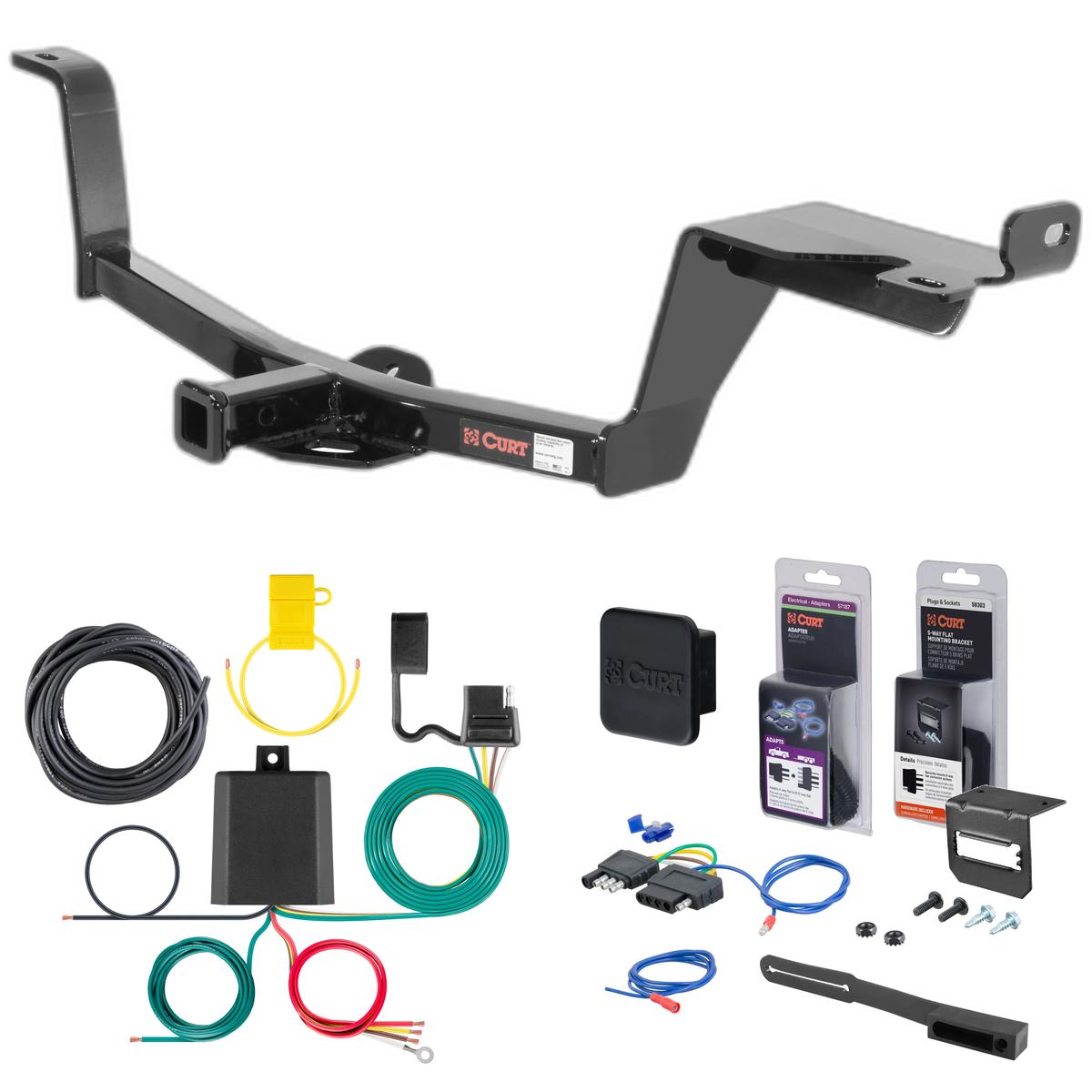 05 - 09 Kia Spectra Sedan Curt 1-1/4" Class 1 Trailer Tow Hitch + 5-Flat Wiring Kit Tow Boat/Utility Trailer with Surge Brakes 11679 thumbnail 0