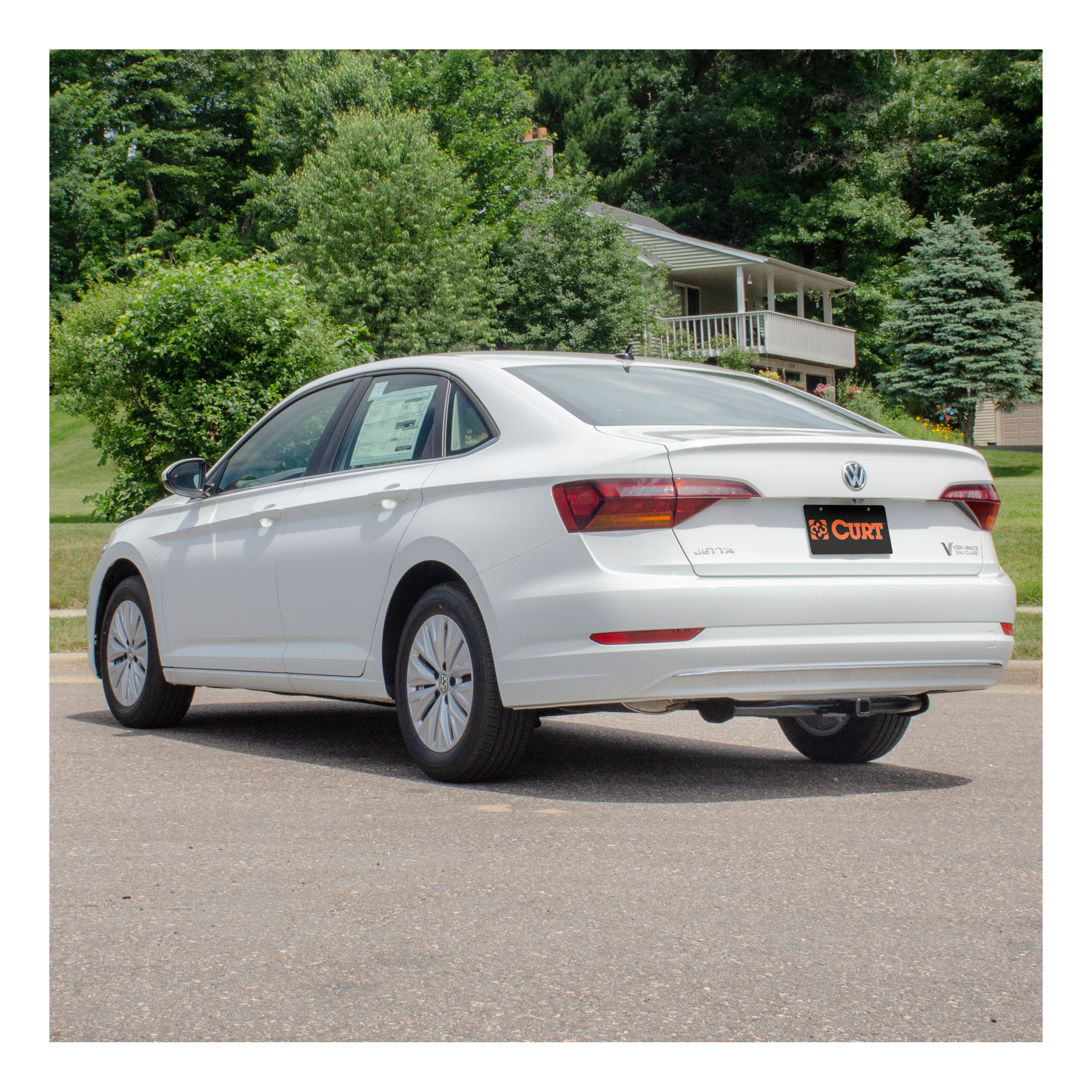 2019 - 2026 Volkswagen Jetta Sedan, excluding GLI Curt 1-1/4" Class 1 Trailer Tow Hitch + 5-Flat Wiring Kit Tow Boat/Utility Trailer with Surge Brakes 11540 thumbnail 4
