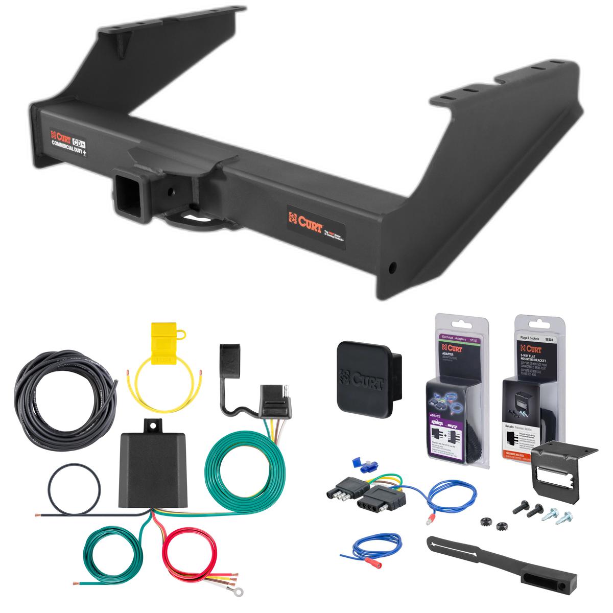 08 - 16 Ford F-350 Super Duty Excluding cab & chassis Curt 2-1/2" Class 5 Trailer Tow Hitch + 5-Flat Wiring Kit Tow Boat/Utility Trailer with Surge Brakes 15810 thumbnail 0
