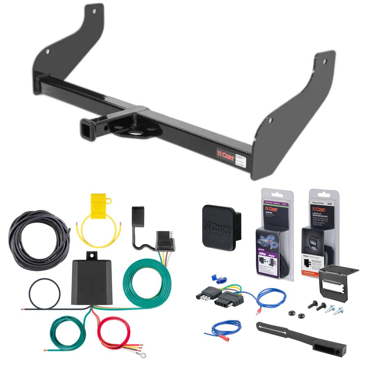 95 - 97 Kia Sportage Convertible Curt 1-1/4" Class 1 Trailer Tow Hitch + 5-Flat Wiring Kit Tow Boat/Utility Trailer with Surge Brakes 12237 thumbnail 0