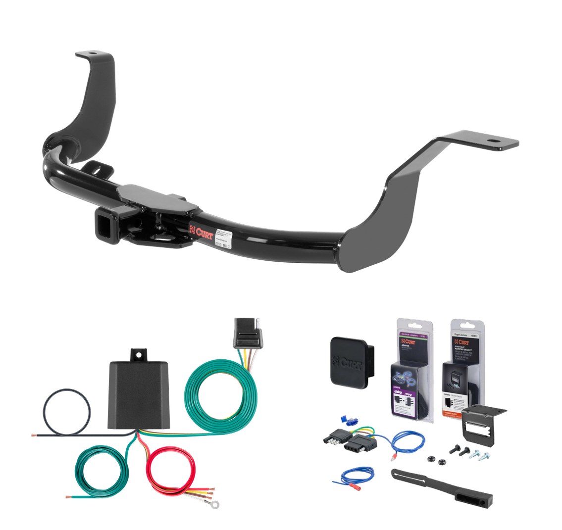 2012 - 2013 Nissan Versa Sedan Curt 1-1/4" Class 1 Trailer Tow Hitch + 5-Flat Wiring Kit Tow Boat/Utility Trailer with Surge Brakes 11256 thumbnail 0