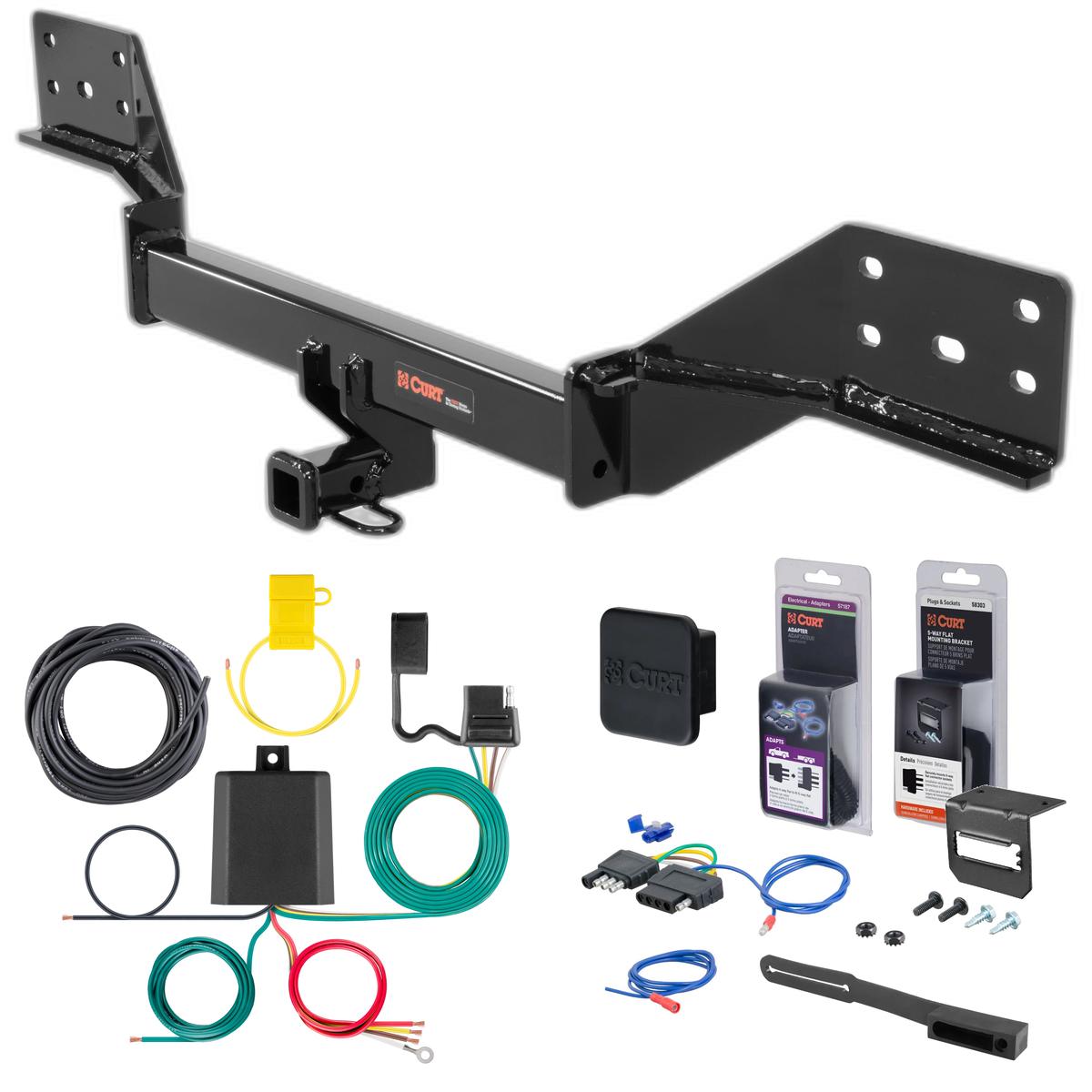 18 - 19 Lexus GS300  Curt 1-1/4" Class 1 Trailer Tow Hitch + 5-Flat Wiring Kit Tow Boat/Utility Trailer with Surge Brakes 11366 thumbnail 0