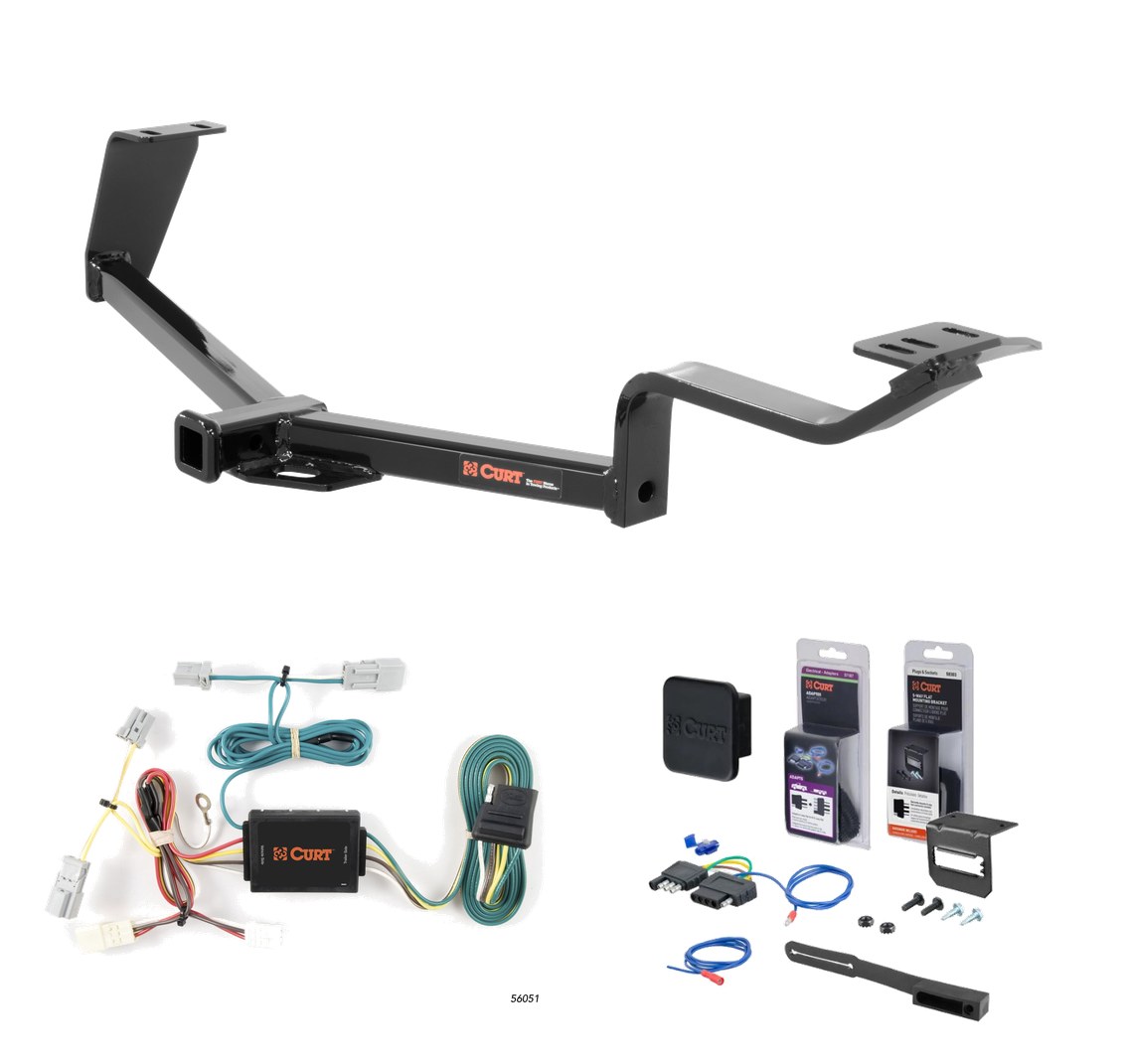 2006 - 2015 Honda Civic Coupe Curt 1-1/4" Class 1 Trailer Tow Hitch + 5-Flat Wiring Kit Tow Boat/Utility Trailer with Surge Brakes 11391 thumbnail 0