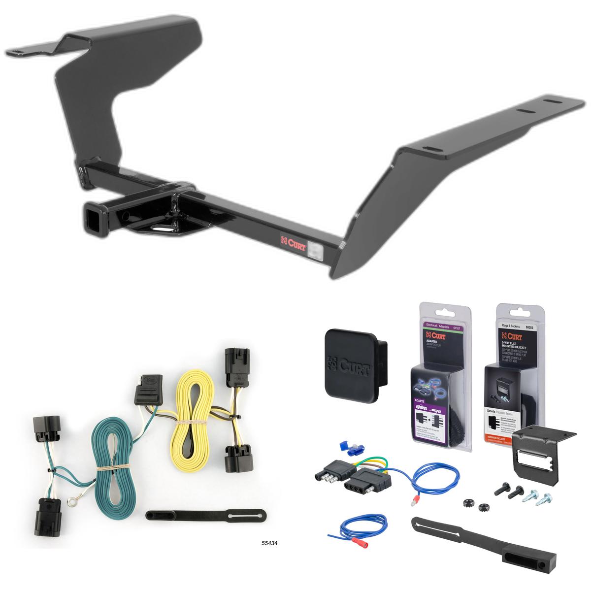 05 - 06 Pontiac Pursuit Sedan, GT Curt 1-1/4" Class 1 Trailer Tow Hitch + 5-Flat Wiring Kit Tow Boat/Utility Trailer with Surge Brakes 11447 thumbnail 0