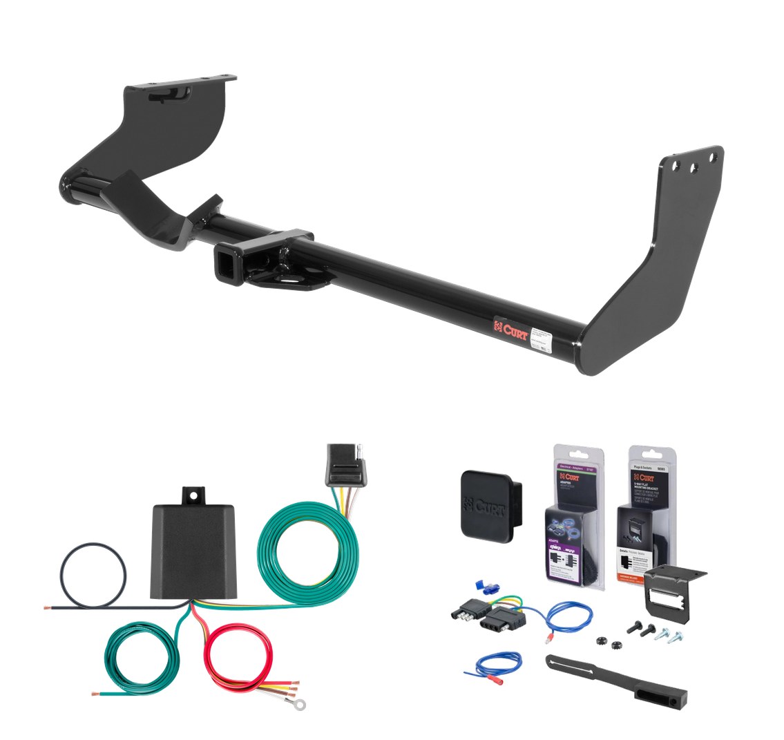 2009 - 2014 Nissan Cube Curt 1-1/4" Class 1 Trailer Tow Hitch + 5-Flat Wiring Kit Tow Boat/Utility Trailer with Surge Brakes 11202 thumbnail 0