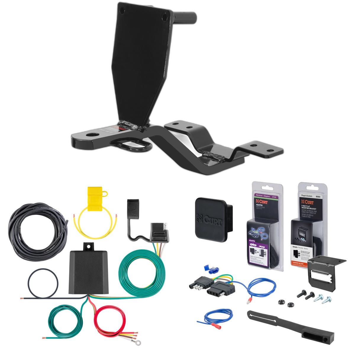 1987 Honda Civic Sedan Curt FLAT, Class 1 Trailer Tow Hitch + 5-Flat Wiring Kit Tow Boat/Utility Trailer with Surge Brakes 11586 thumbnail 0