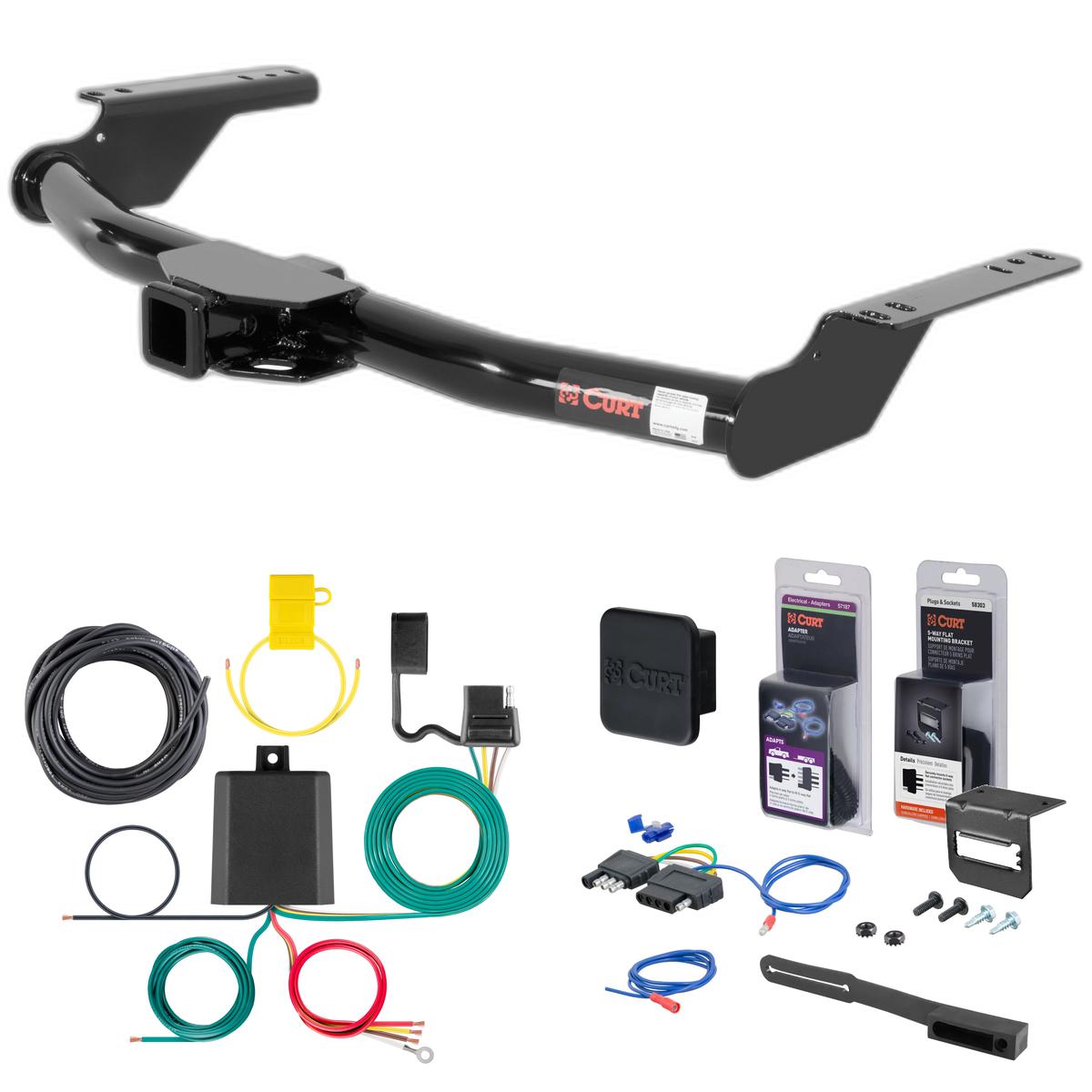 03 - 09 Lexus GX470 Curt 2" Class 3 Trailer Tow Hitch + 5-Flat Wiring Kit Tow Boat/Utility Trailer with Surge Brakes 13445 thumbnail 0