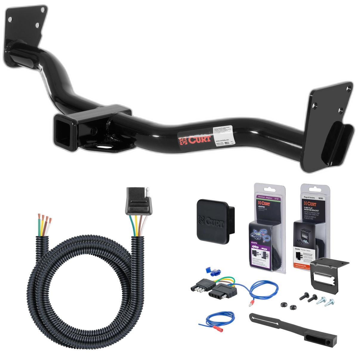 95 - 02 GMC Jimmy Down size Curt 2" Class 3 Trailer Tow Hitch + 5-Flat Wiring Kit Tow Boat/Utility Trailer with Surge Brakes 13300 thumbnail 0
