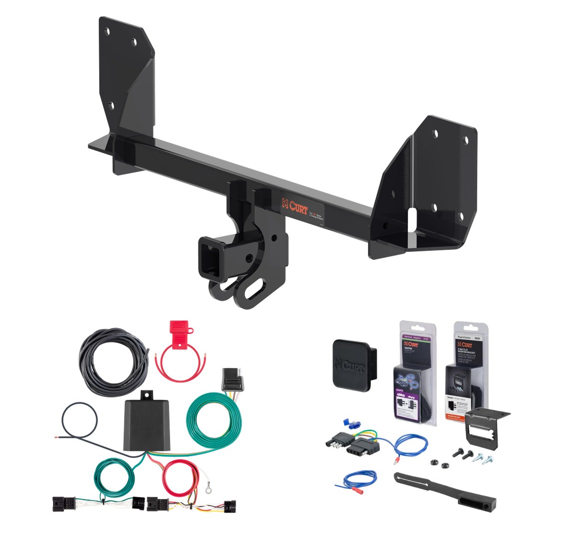 2018 - 2020 Volvo XC60 Curt 2" Class 3 Trailer Tow Hitch + 5-Flat Wiring Kit Tow Boat/Utility Trailer with Surge Brakes 13467 thumbnail 0