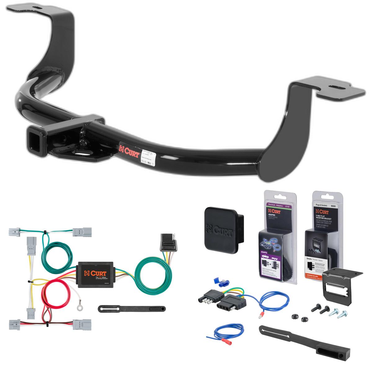 11 - 12 Honda Accord Coupe Curt 1-1/4" Class 1 Trailer Tow Hitch + 5-Flat Wiring Kit Tow Boat/Utility Trailer with Surge Brakes 11085 thumbnail 0